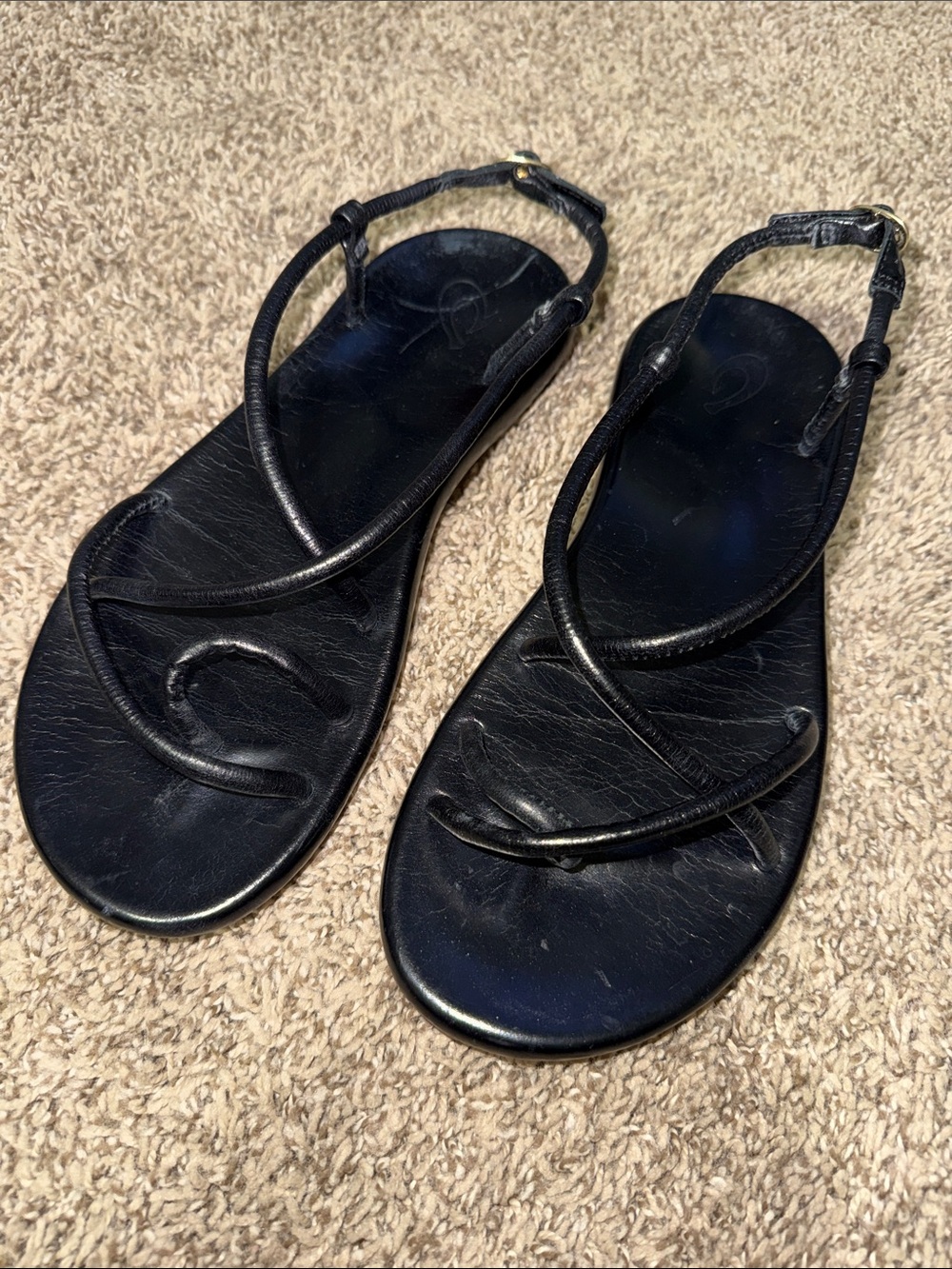 Olukai Black Women's Strappy Slingback Sandals sz 8